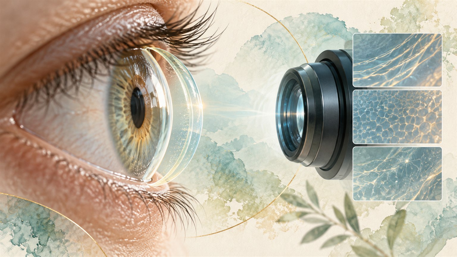 Eye with layered tear film and clinical imaging optics